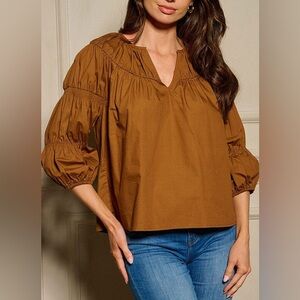 💠NWT Coffee Cotton Top